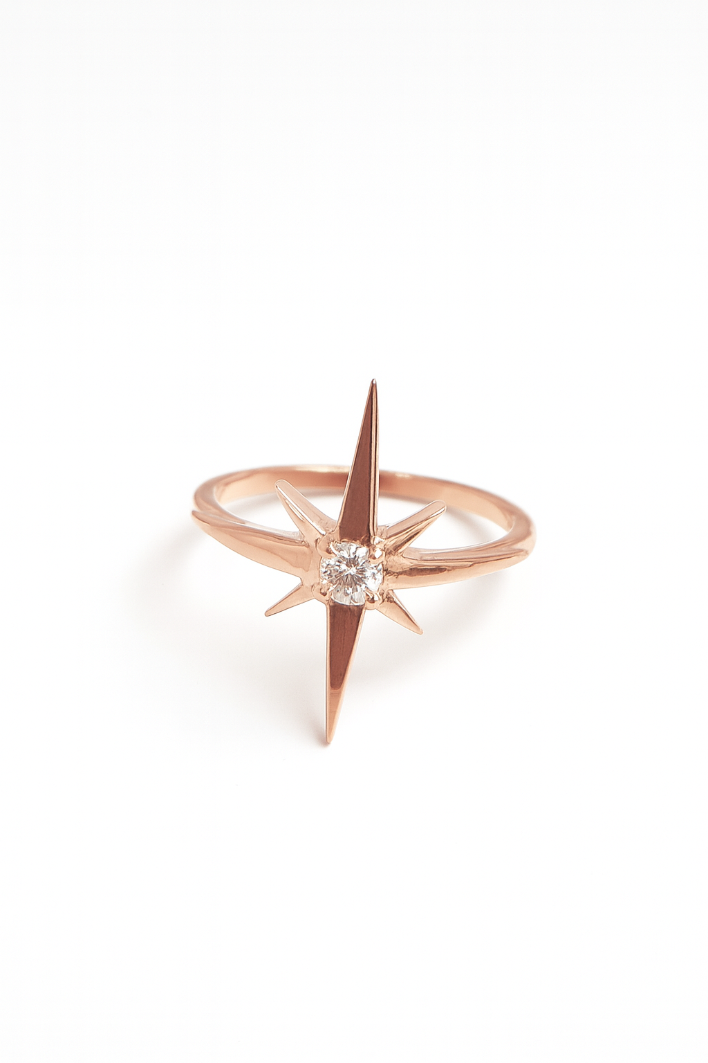 Golden Star Ring With Stone