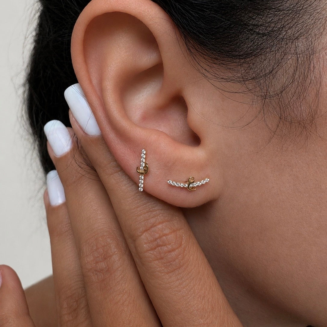 Sparkling Letter studs