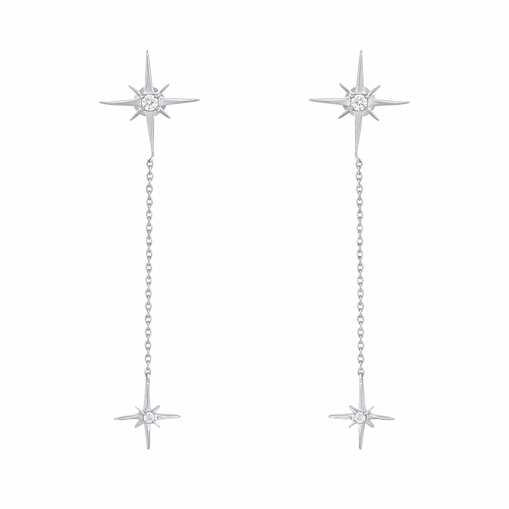 Golden star drop earrings