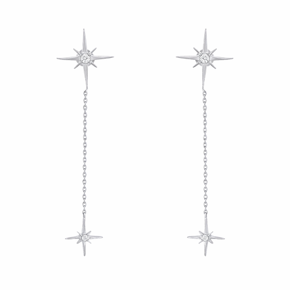 Golden star drop earrings
