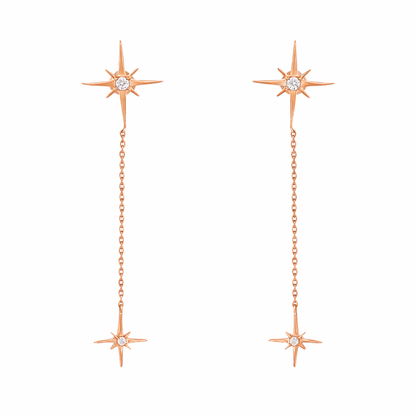 Golden star drop earrings