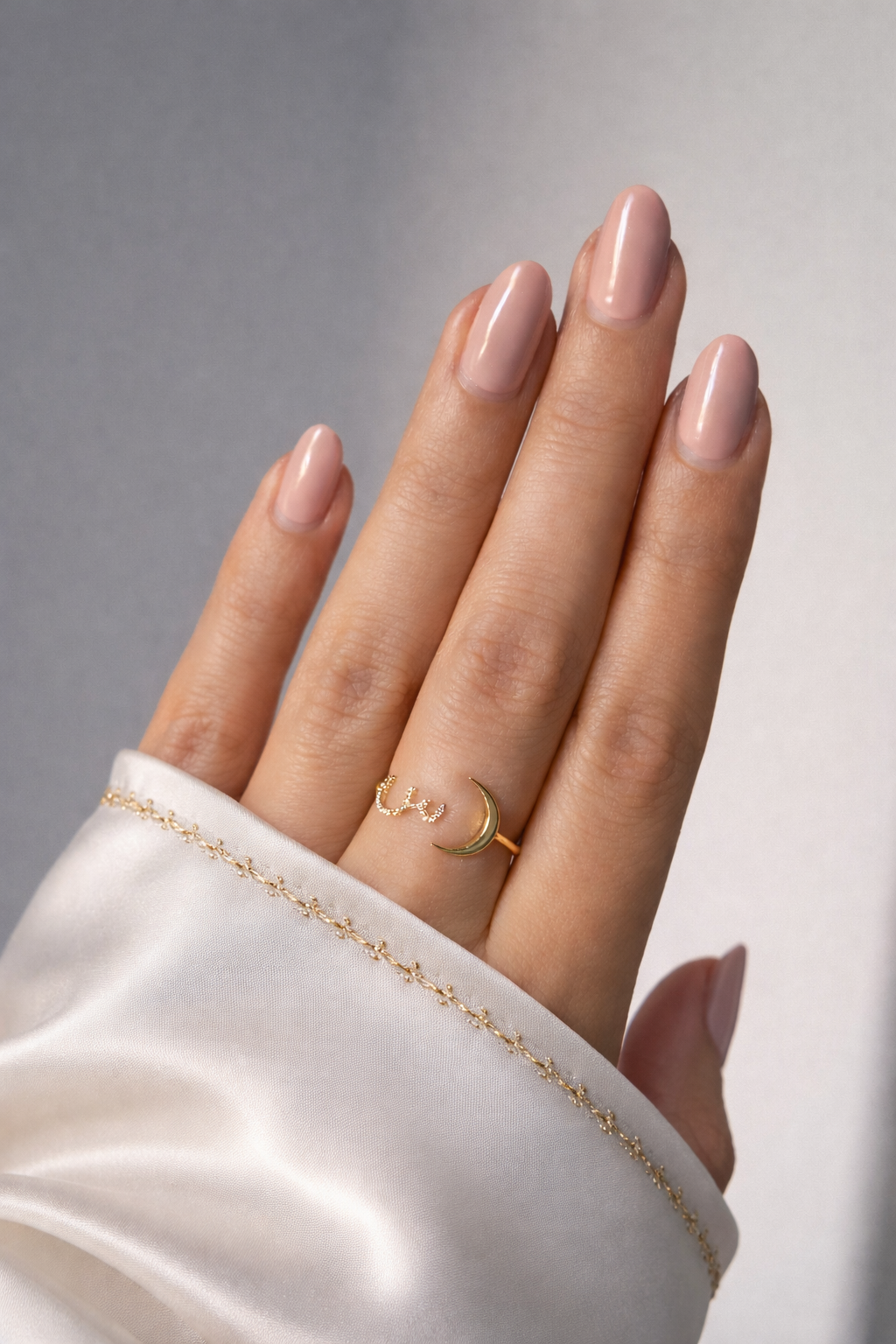 Moon Letter ring
