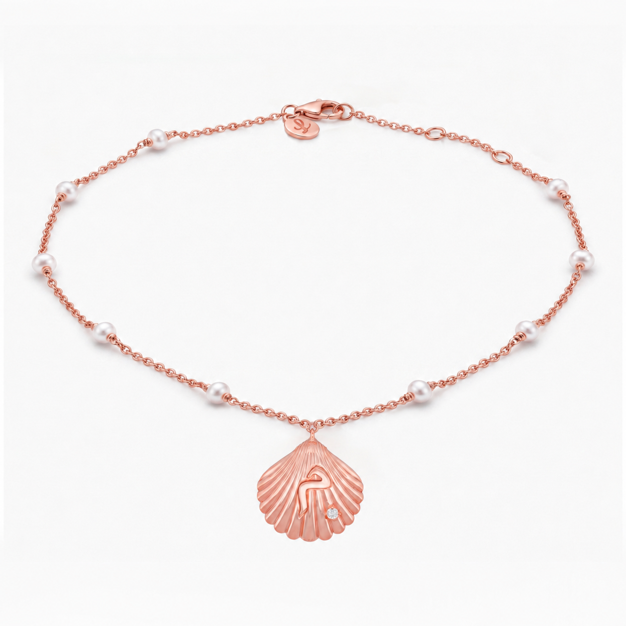 Shell pearl anklet