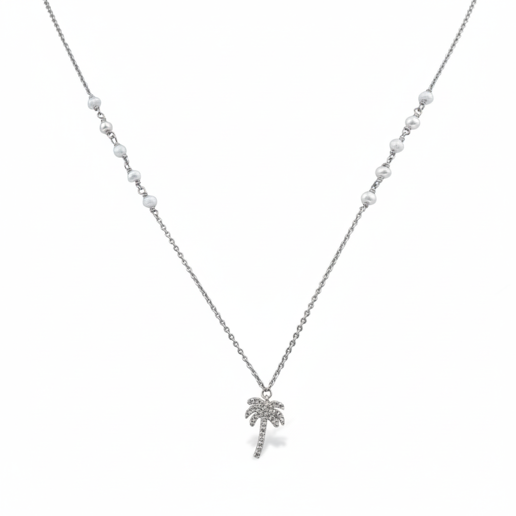 Palm Tree Necklace Pearl