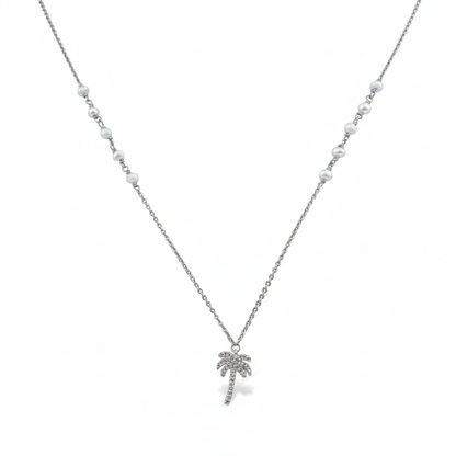 Palm Tree Necklace Pearl