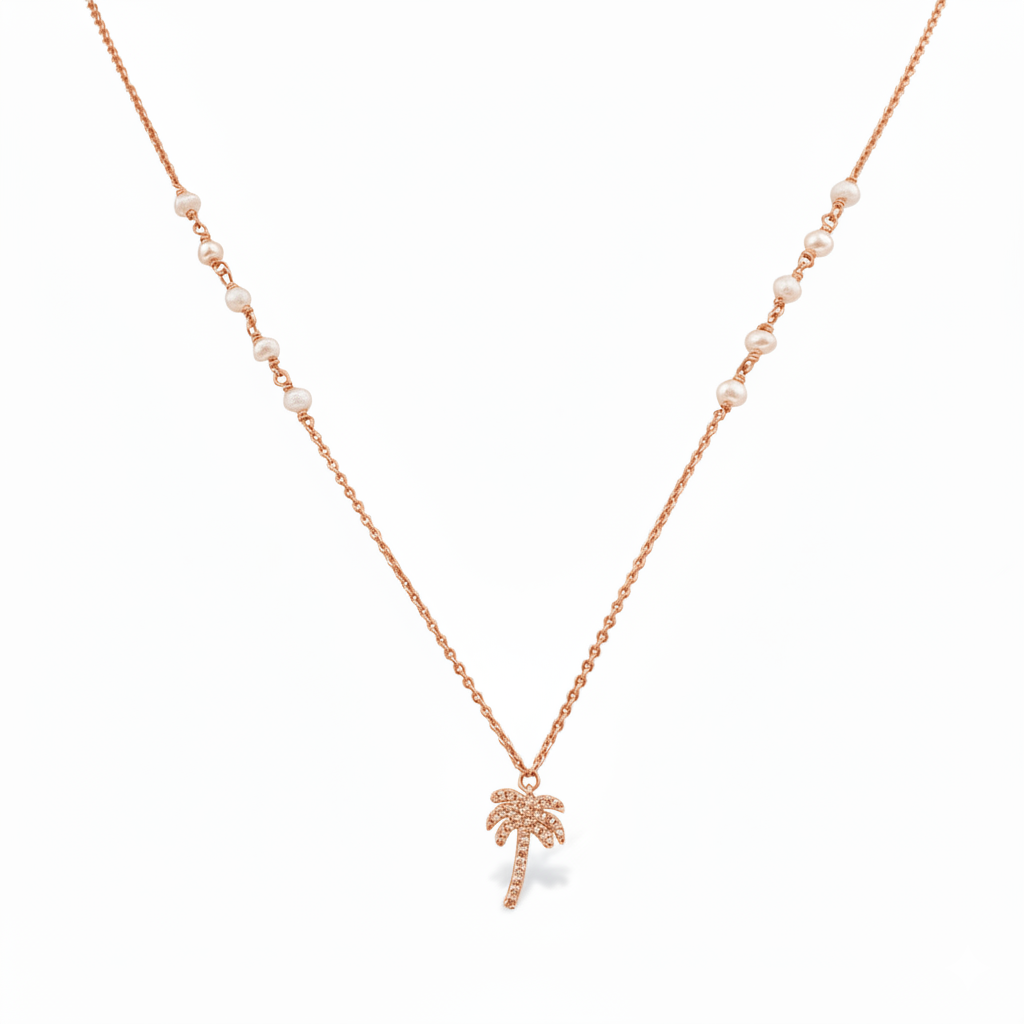 Palm Tree Necklace Pearl