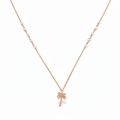 Palm Tree Necklace Pearl