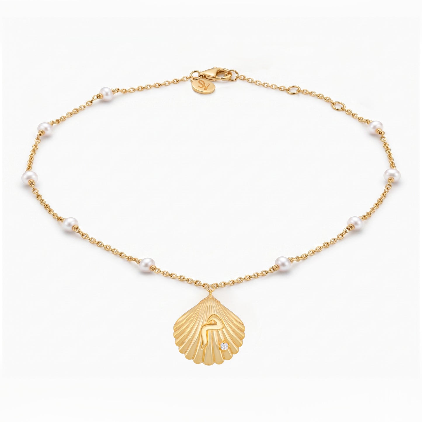 Shell pearl anklet
