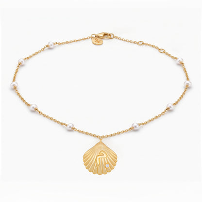 Shell pearl anklet