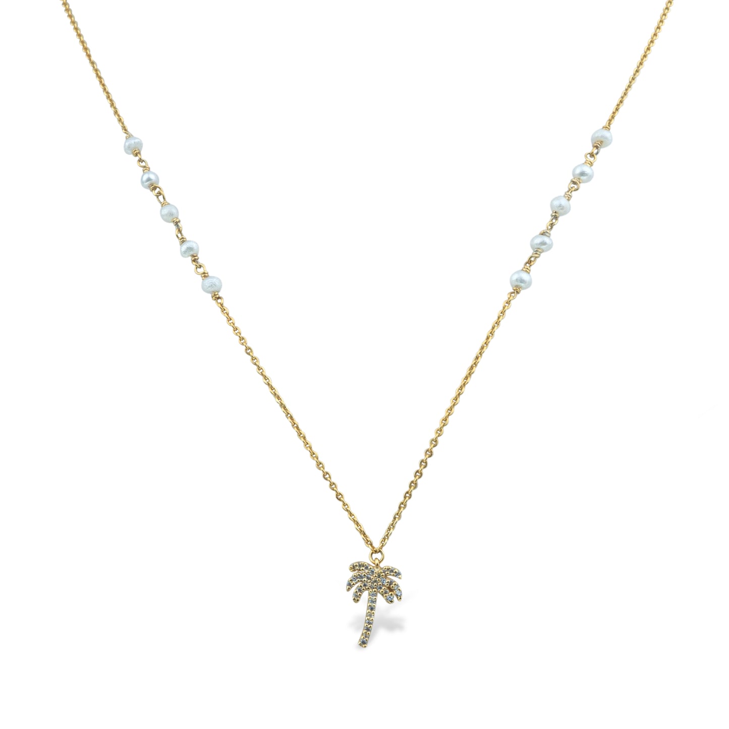 Palm Tree Necklace Pearl