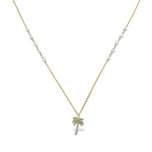 Palm Tree Necklace Pearl